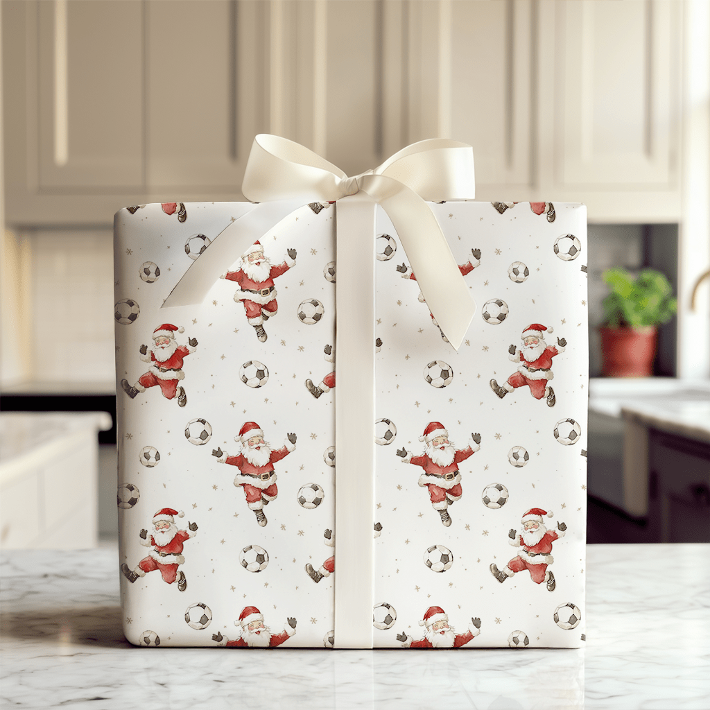 Santa's Free Kick - Wrapping Paper - Aspen & Arlo