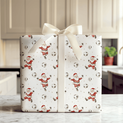 Santa's Free Kick - Wrapping Paper - Aspen & Arlo
