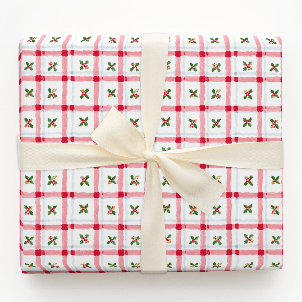 Holly Plaid - Wrapping Paper - Aspen & Arlo