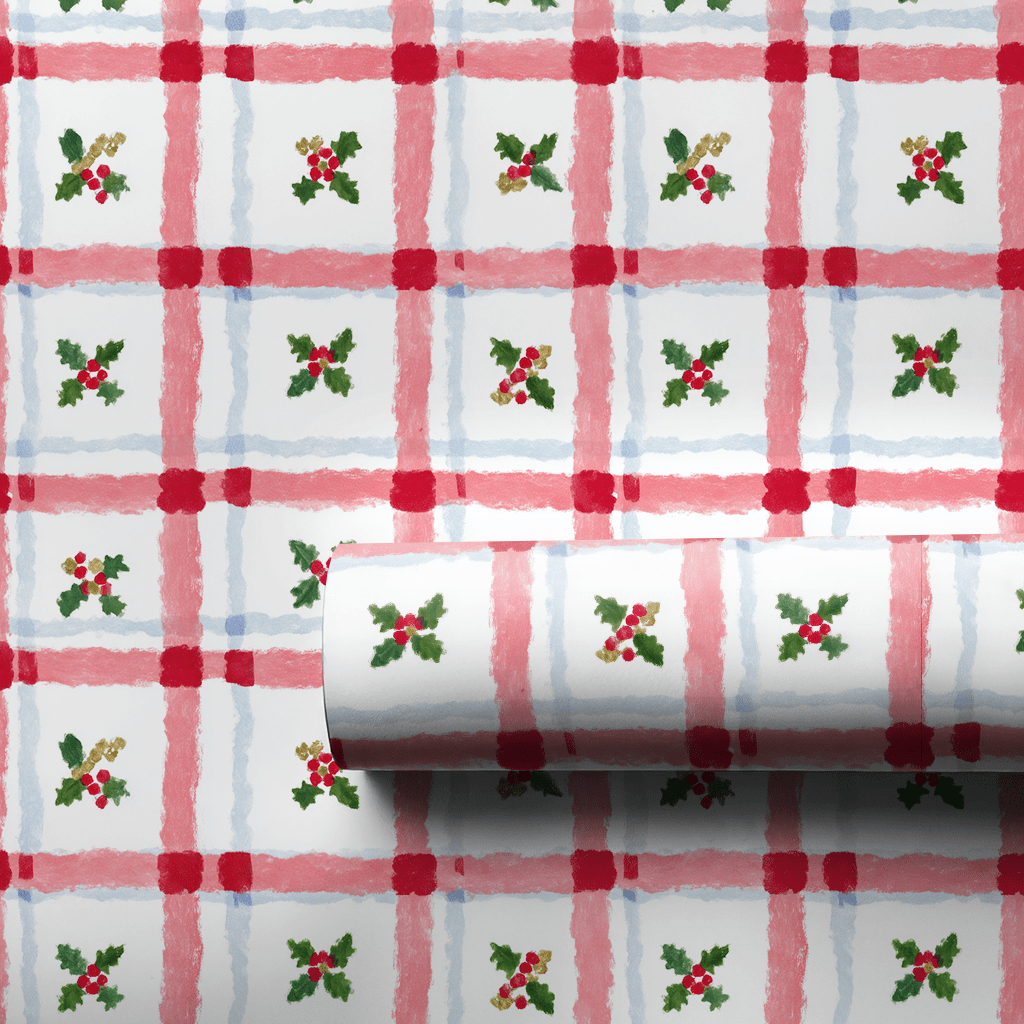 Holly Plaid - Wrapping Paper - Aspen & Arlo