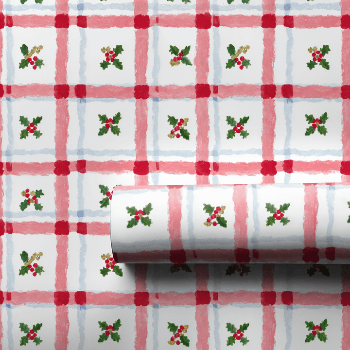 Holly Plaid - Wrapping Paper - Aspen & Arlo