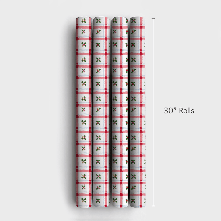 Holly Plaid - Wrapping Paper - Aspen & Arlo