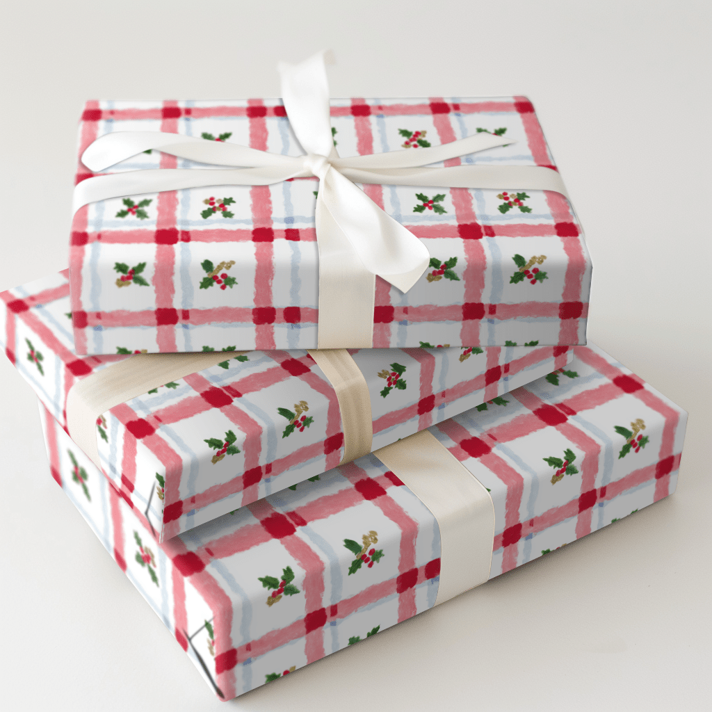 Holly Plaid - Wrapping Paper - Aspen & Arlo