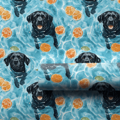 Swimming with the Black Lab - Wrapping Paper - Aspen & Arlo