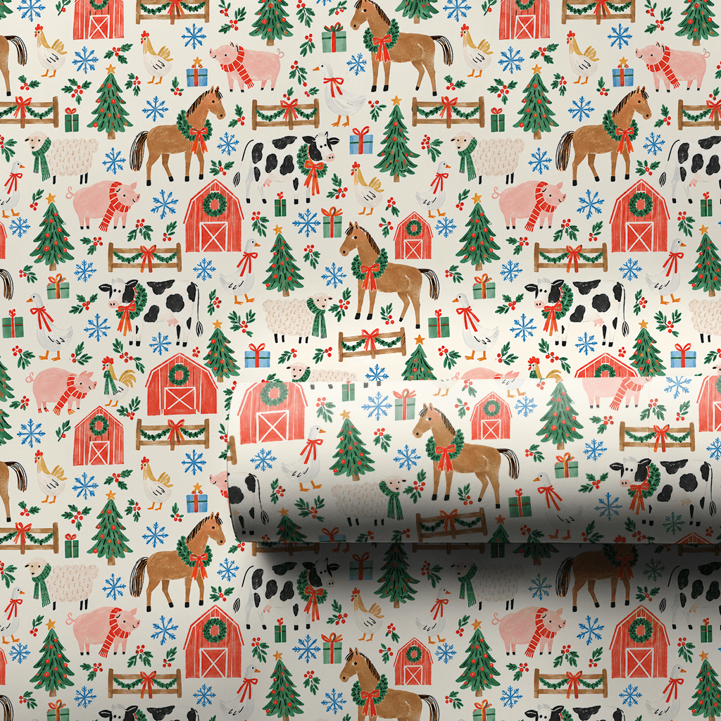 Merry Little Barnyard - Wrapping Paper - Aspen & Arlo