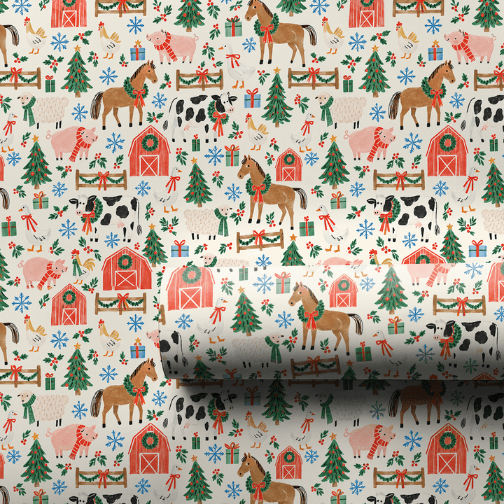Merry Little Barnyard - Wrapping Paper - Aspen & Arlo