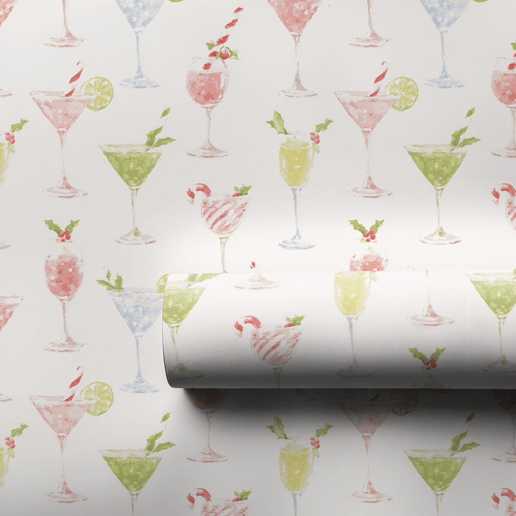 Candy Cane Martinis - Wrapping Paper - Aspen & Arlo