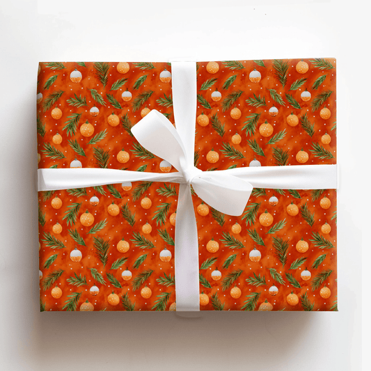 Tangerine Tinsel - Wrapping Paper - Aspen & Arlo