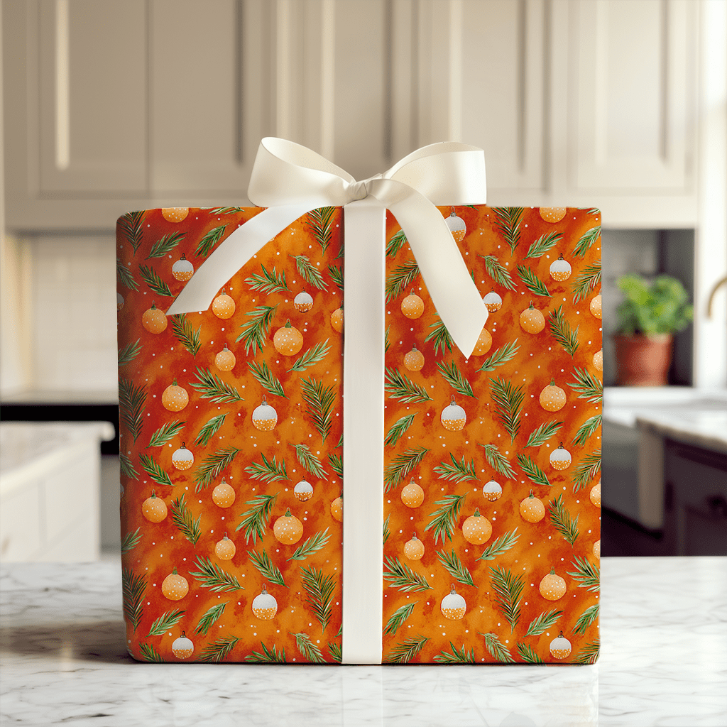 Tangerine Tinsel - Wrapping Paper - Aspen & Arlo