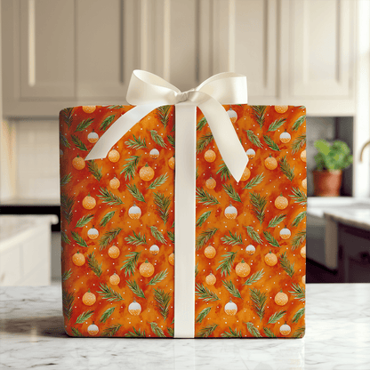 Tangerine Tinsel - Wrapping Paper - Aspen & Arlo