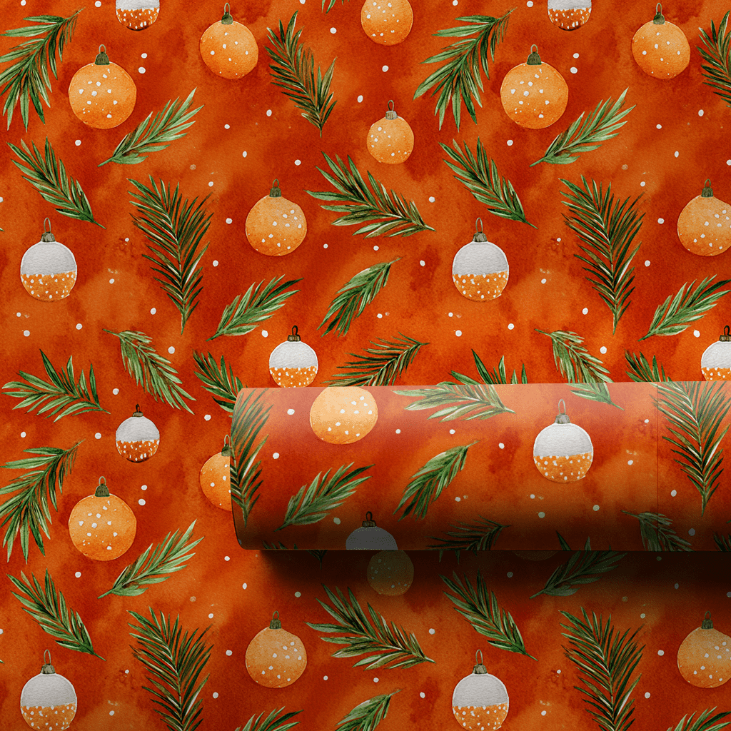Tangerine Tinsel - Wrapping Paper - Aspen & Arlo