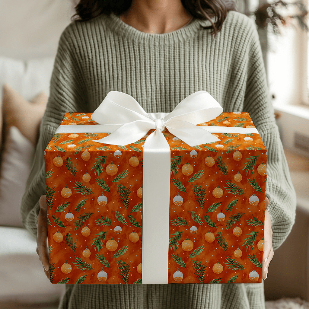 Tangerine Tinsel - Wrapping Paper - Aspen & Arlo