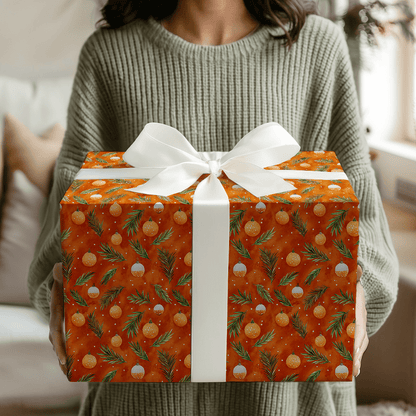 Tangerine Tinsel - Wrapping Paper - Aspen & Arlo