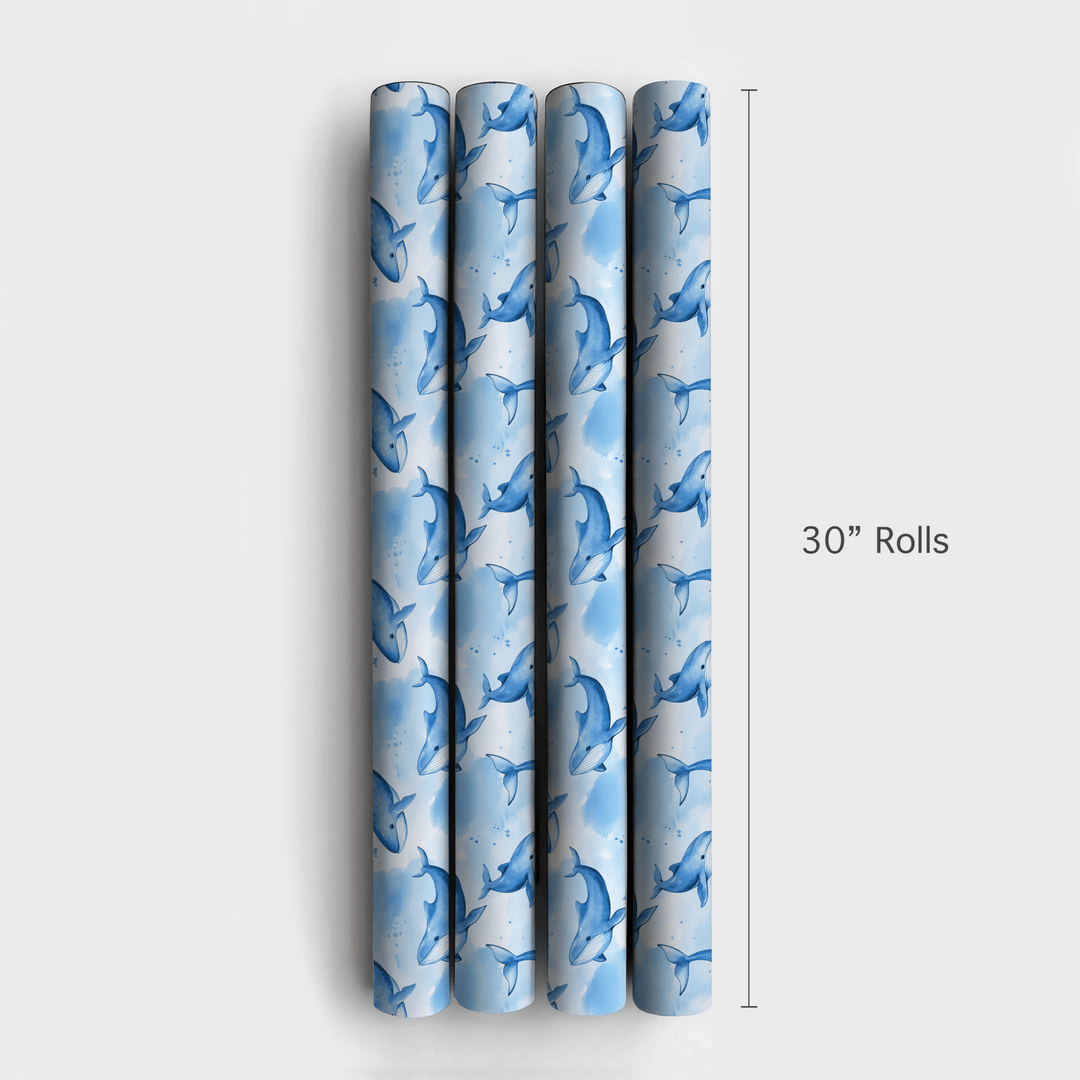 Baby Blue Whale - Wrapping Paper - Aspen & Arlo