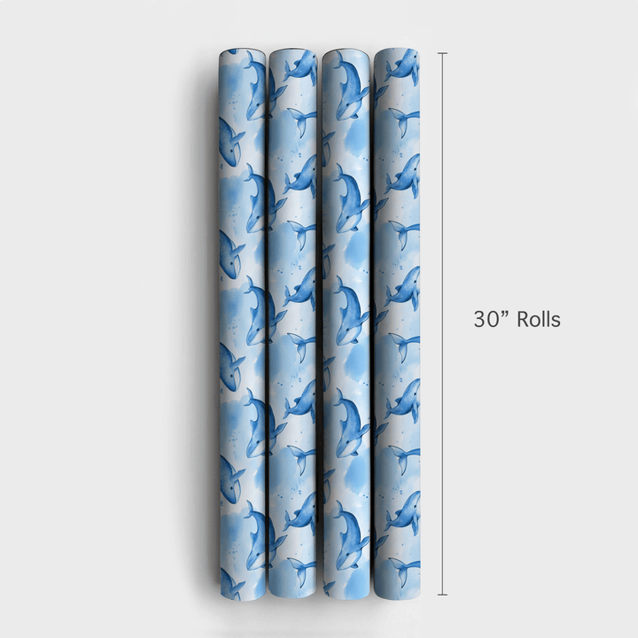 Baby Blue Whale - Wrapping Paper - Aspen & Arlo