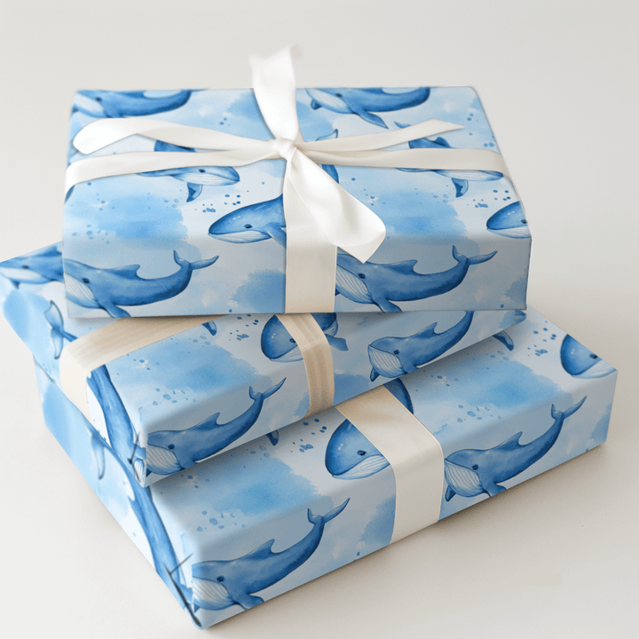 Baby Blue Whale - Wrapping Paper - Aspen & Arlo