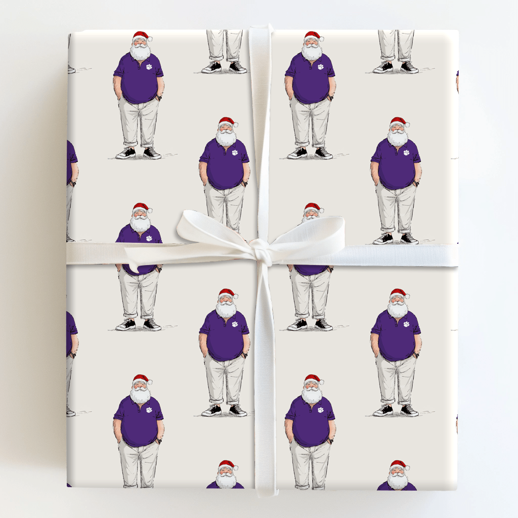 Clemson Santa Polo - Wrapping Paper - Aspen & Arlo