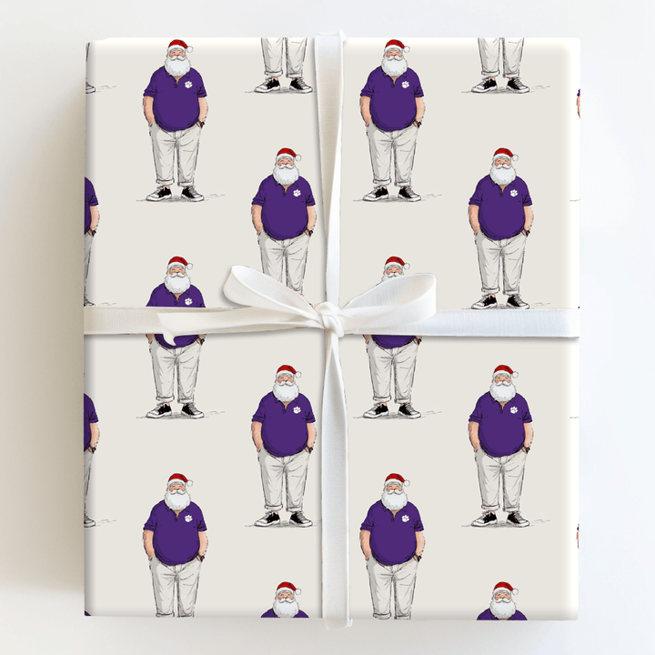 Clemson Santa Polo - Wrapping Paper - Aspen & Arlo