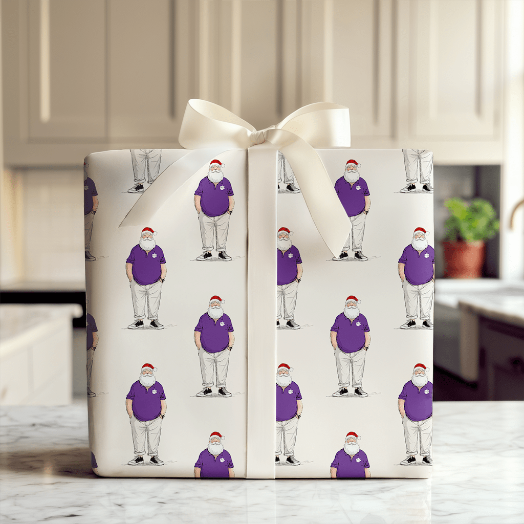 Clemson Santa Polo - Wrapping Paper - Aspen & Arlo