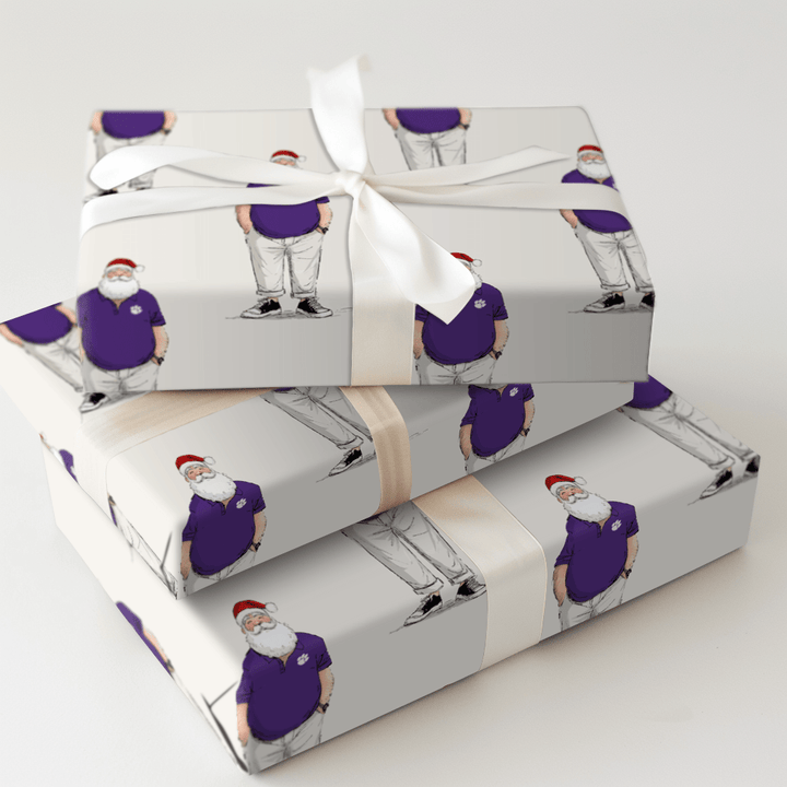 Clemson Santa Polo - Wrapping Paper - Aspen & Arlo