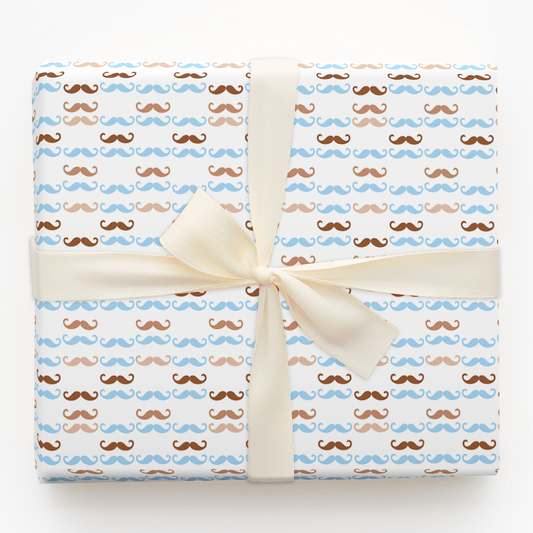 Manly Mustache - Wrapping Paper - Aspen & Arlo