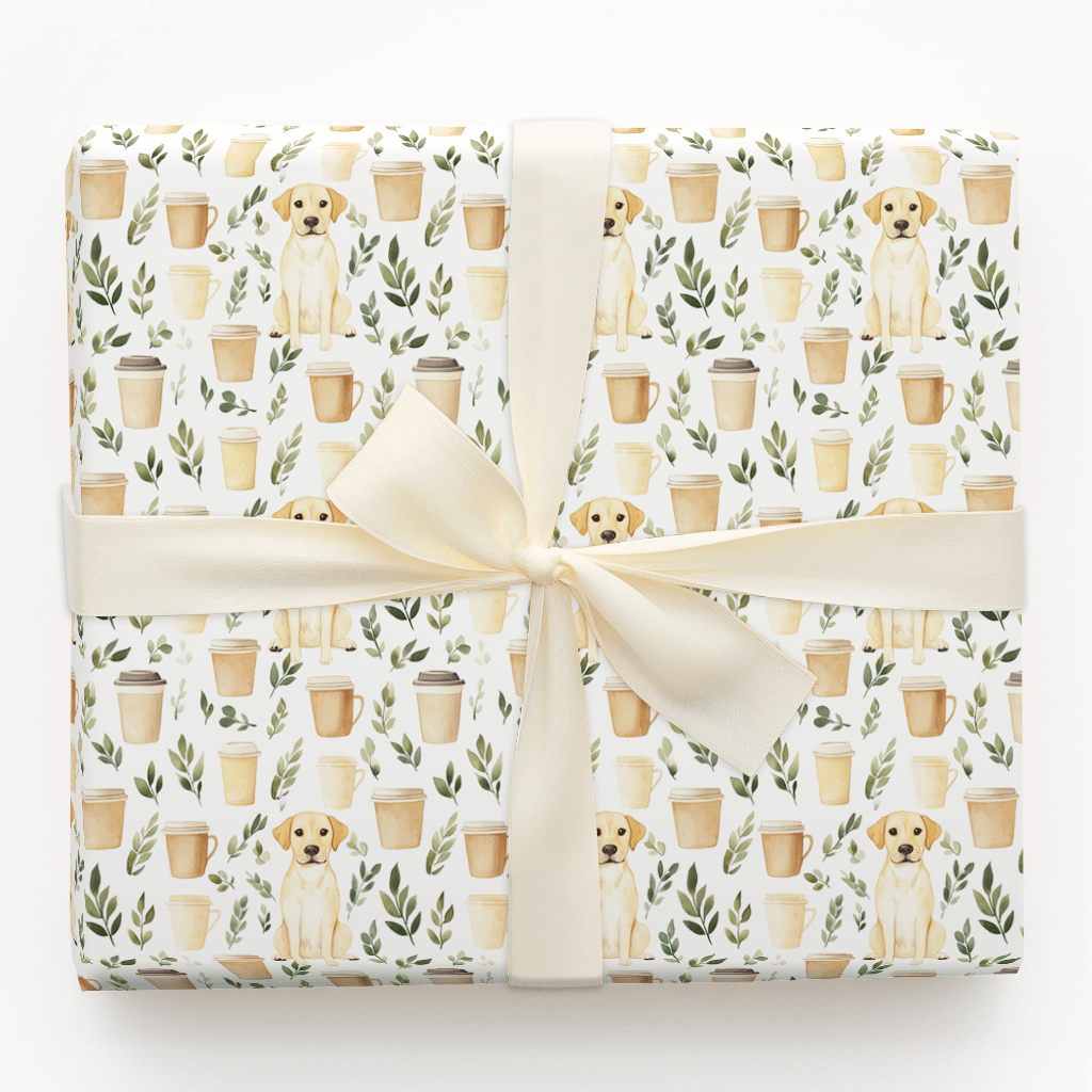 Coffee Day with the Yellow Lab - Wrapping Paper - Aspen & Arlo