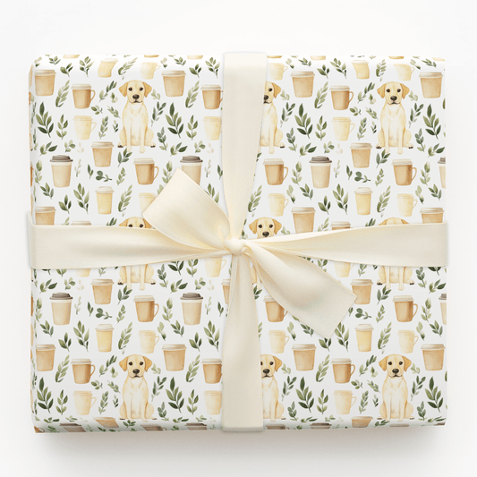 Coffee Day with the Yellow Lab - Wrapping Paper - Aspen & Arlo
