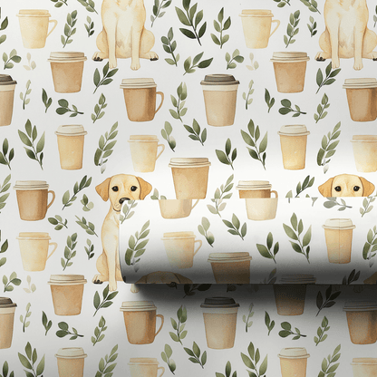Coffee Day with the Yellow Lab - Wrapping Paper - Aspen & Arlo