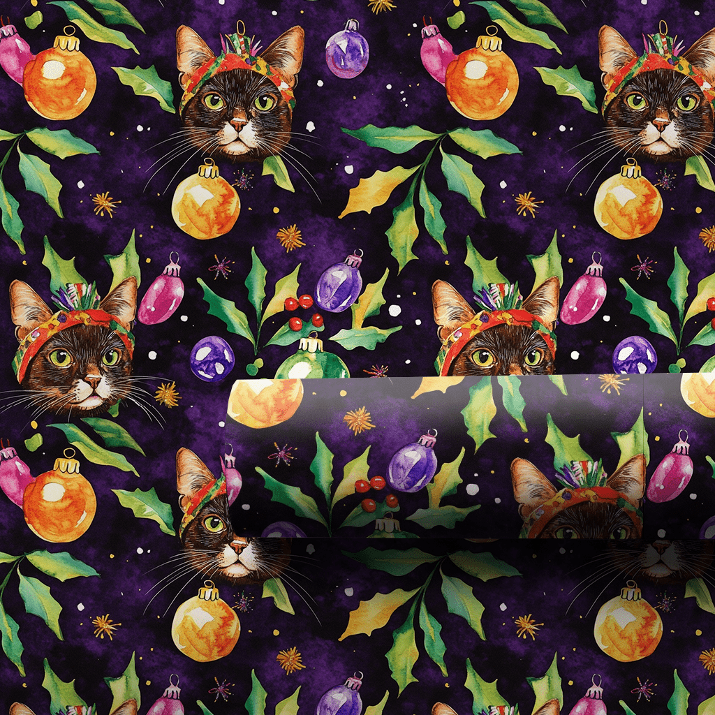 Meowdi Gras - Wrapping Paper - Aspen & Arlo