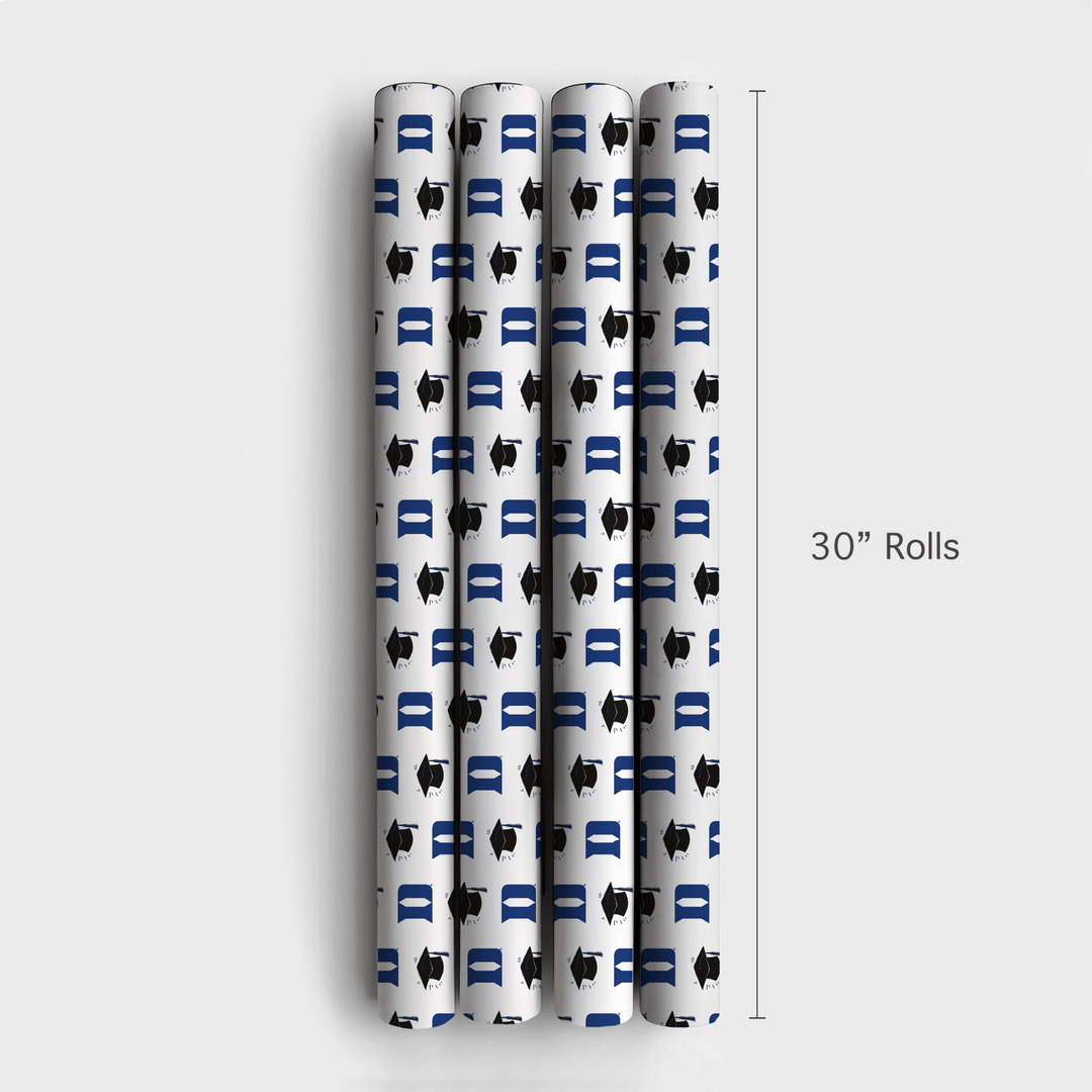 Hats off Duke Grad - Wrapping Paper - Aspen & Arlo