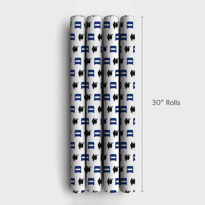 Hats off Duke Grad - Wrapping Paper - Aspen & Arlo