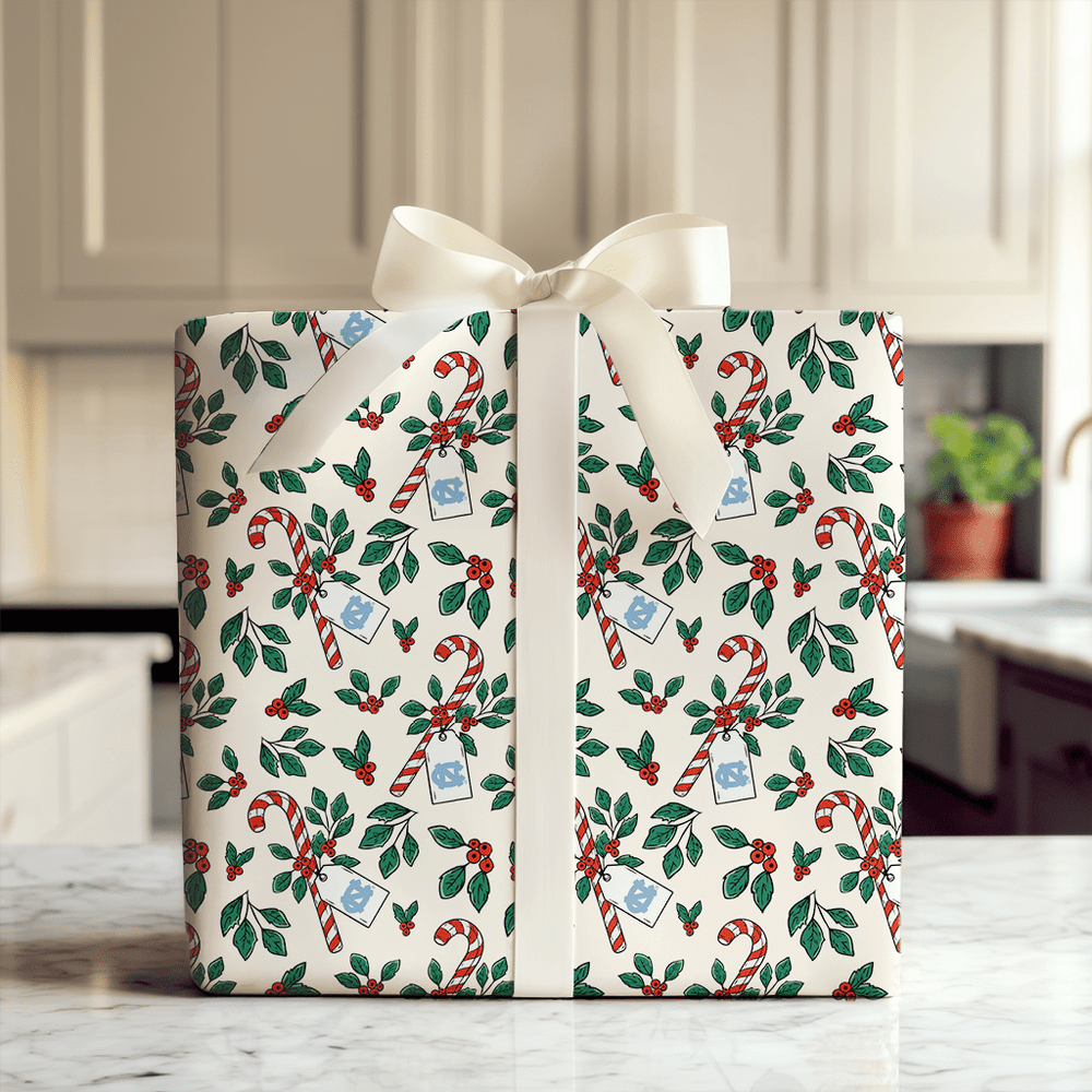 Peppermint Tar Heels - Wrapping Paper - Aspen & Arlo