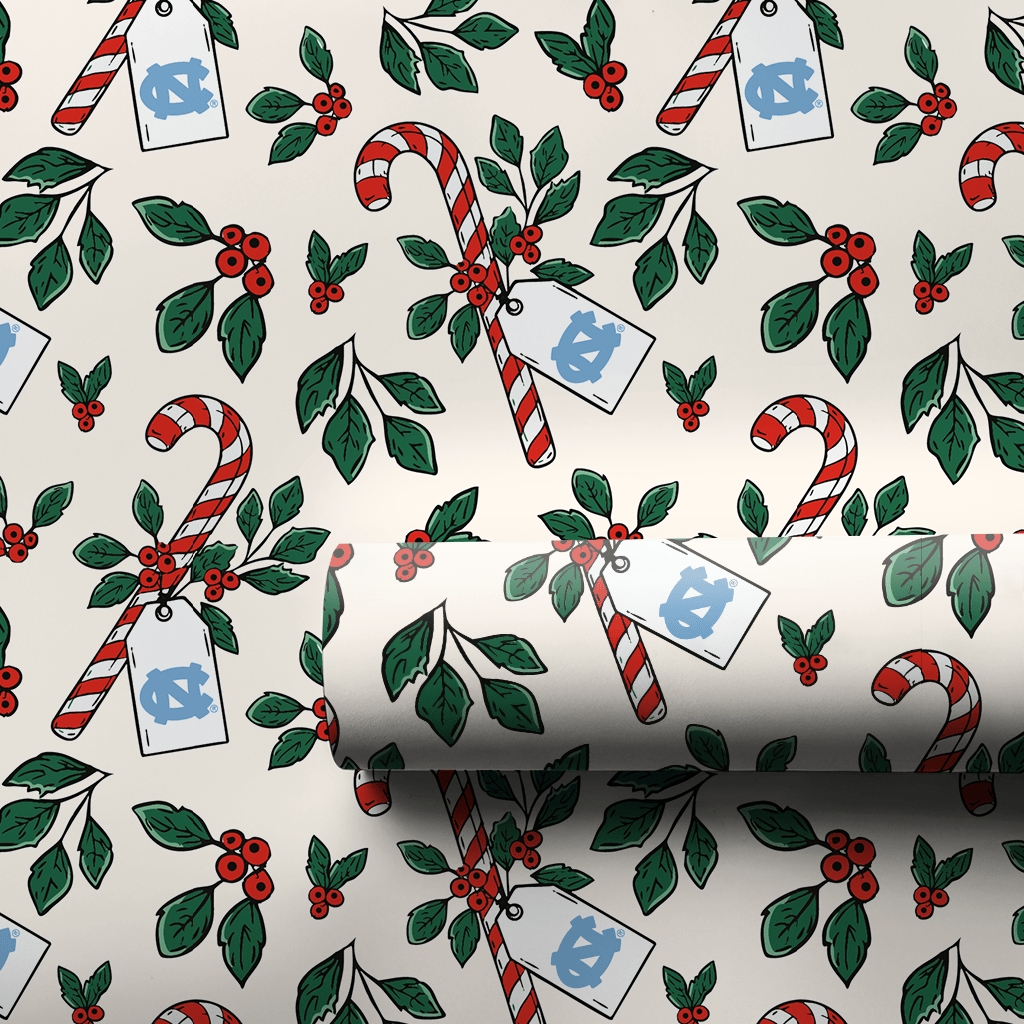 Peppermint Tar Heels - Wrapping Paper - Aspen & Arlo