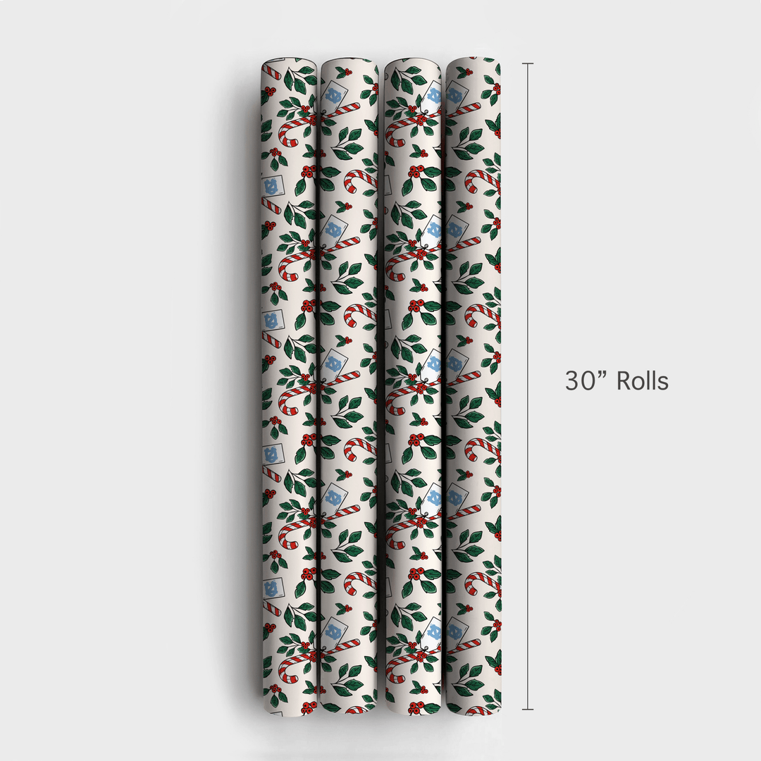 Peppermint Tar Heels - Wrapping Paper - Aspen & Arlo