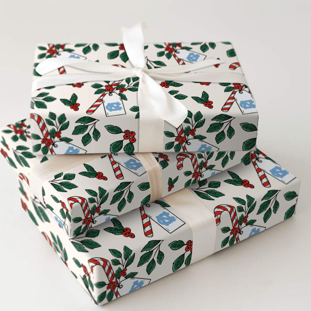 Peppermint Tar Heels - Wrapping Paper - Aspen & Arlo