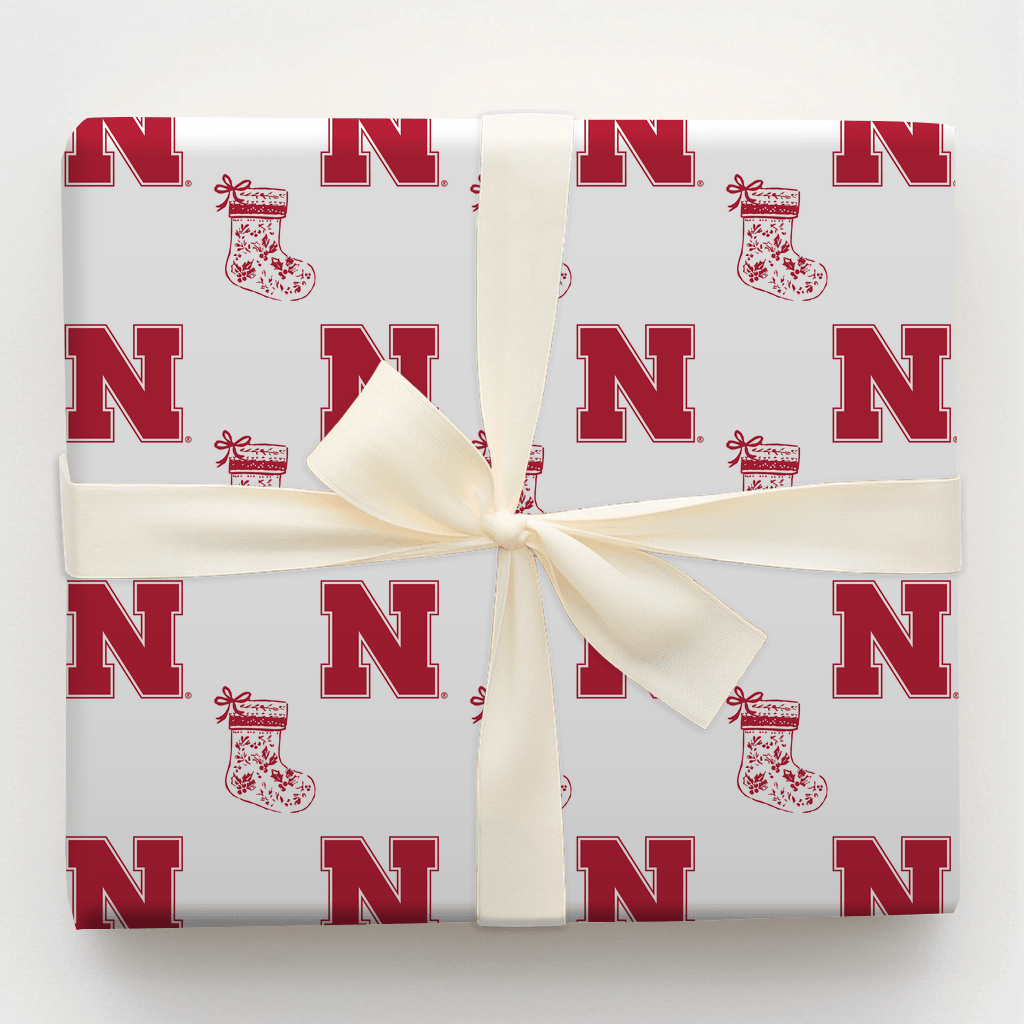 Nebraska Stocking - Wrapping Paper - Aspen & Arlo