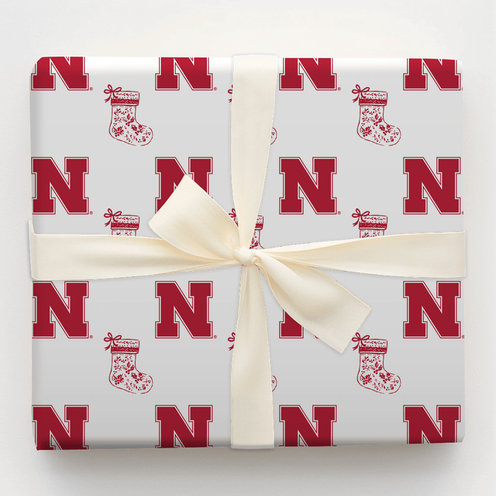 Nebraska Stocking - Wrapping Paper - Aspen & Arlo
