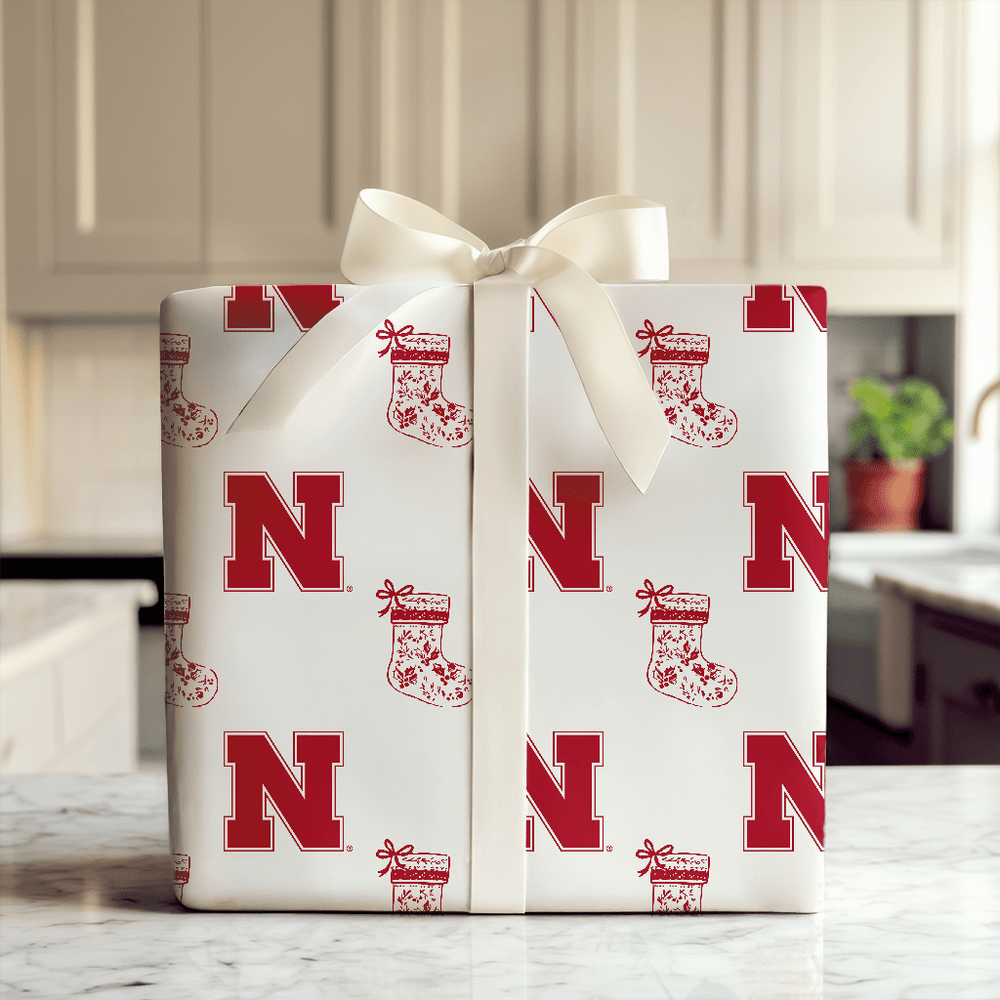 Nebraska Stocking - Wrapping Paper - Aspen & Arlo