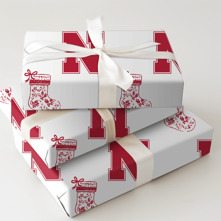 Nebraska Stocking - Wrapping Paper - Aspen & Arlo