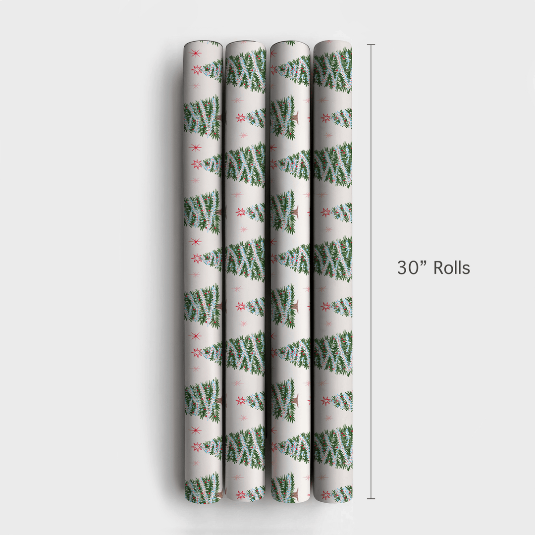 Frosted Tinsel Pines - Wrapping Paper - Aspen & Arlo