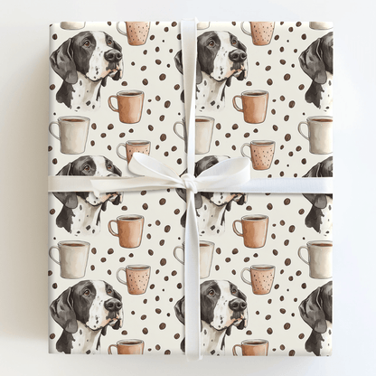 Coffee Day with the Harlequin Great Dane - Wrapping Paper - Aspen & Arlo