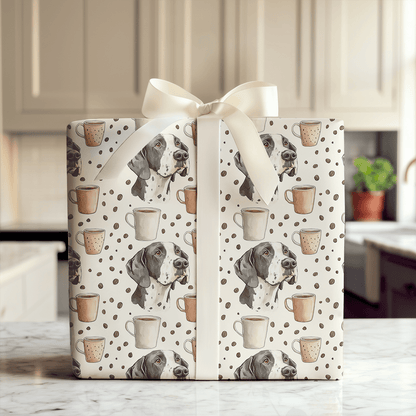 Coffee Day with the Harlequin Great Dane - Wrapping Paper - Aspen & Arlo