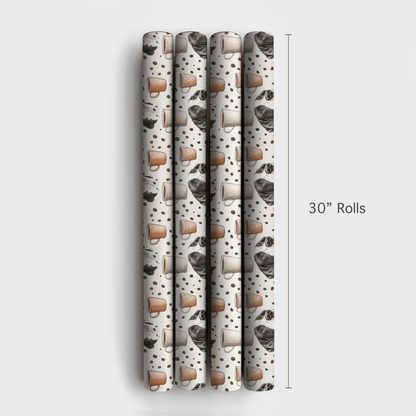 Coffee Day with the Harlequin Great Dane - Wrapping Paper - Aspen & Arlo