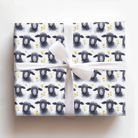 Baaing for Black - Wrapping Paper - Aspen & Arlo
