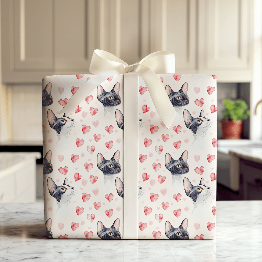 Cornish Rex Valentine - Wrapping Paper - Aspen & Arlo