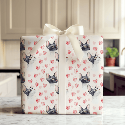 Cornish Rex Valentine - Wrapping Paper - Aspen & Arlo