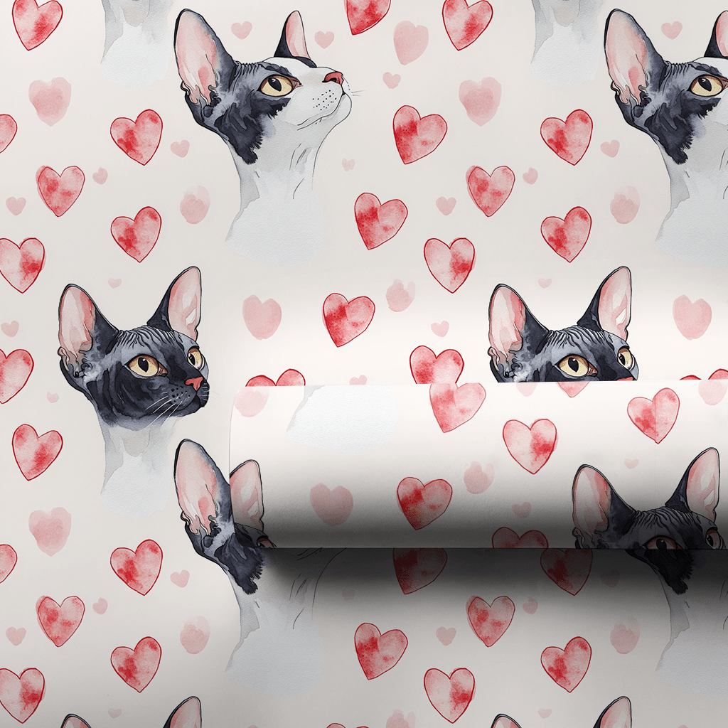 Cornish Rex Valentine - Wrapping Paper - Aspen & Arlo