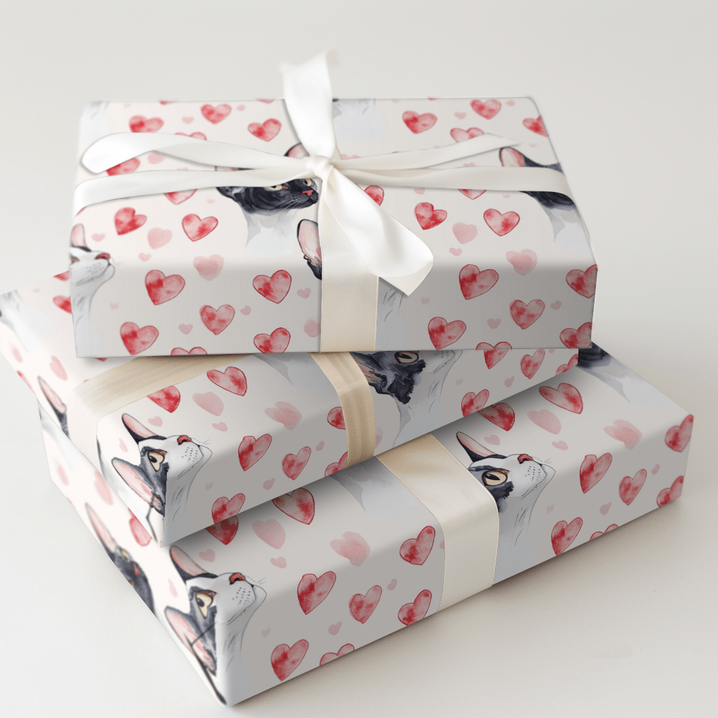 Cornish Rex Valentine - Wrapping Paper - Aspen & Arlo