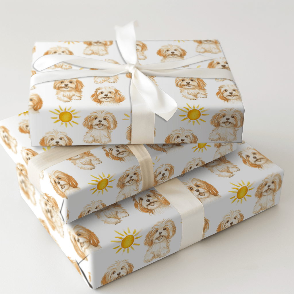 Sunny Day with the Cavapoos - Wrapping Paper - Aspen & Arlo