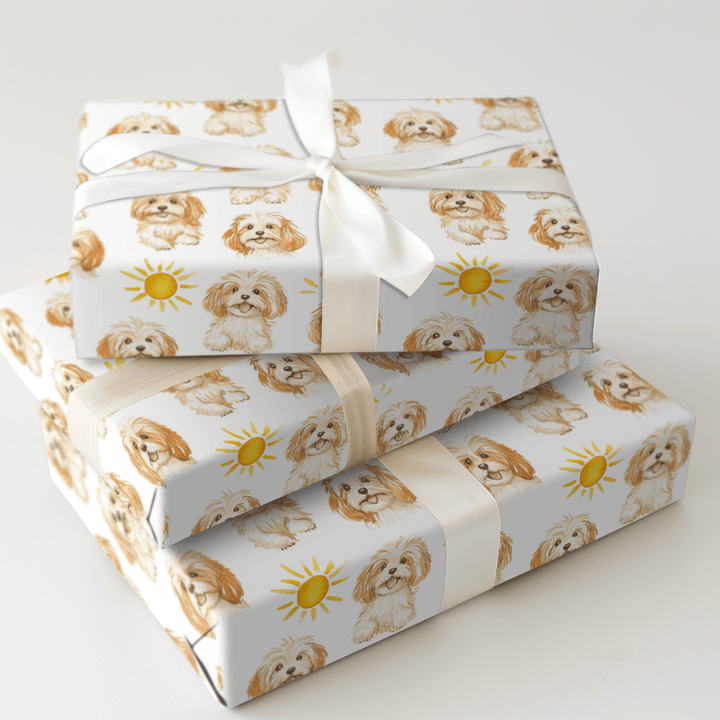 Sunny Day with the Cavapoos - Wrapping Paper - Aspen & Arlo